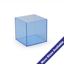 Fluorescent Blue Acrylic 5-Sided Box